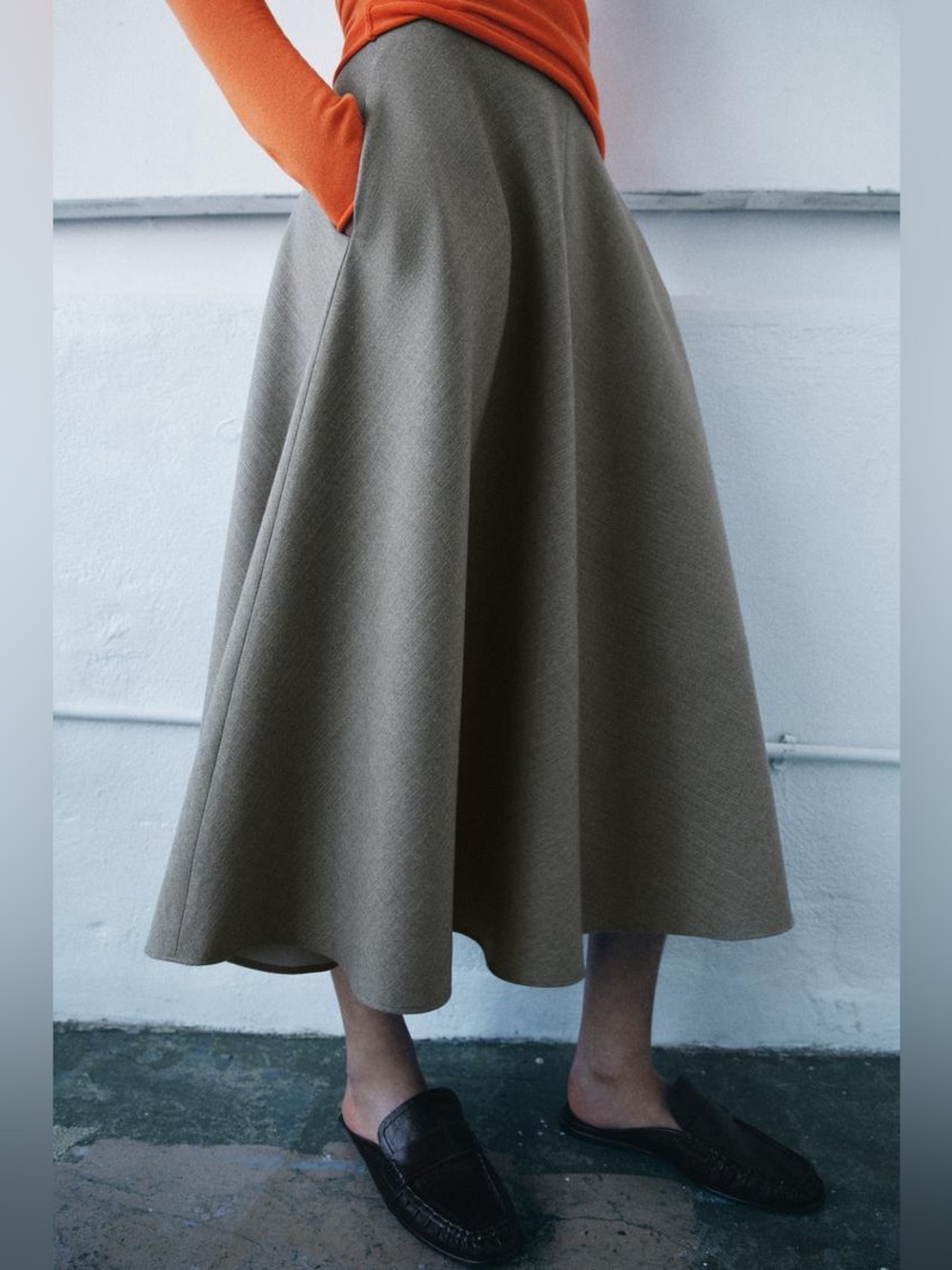 ZARA HERRINGBONE CAPE SKIRT ZW COLLECTION
